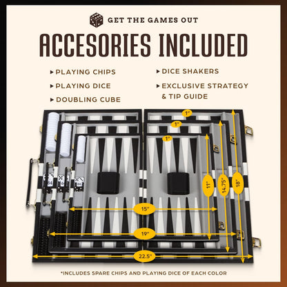 Get The Games Out - Juego de backgammon con maletín de mesa clásico...