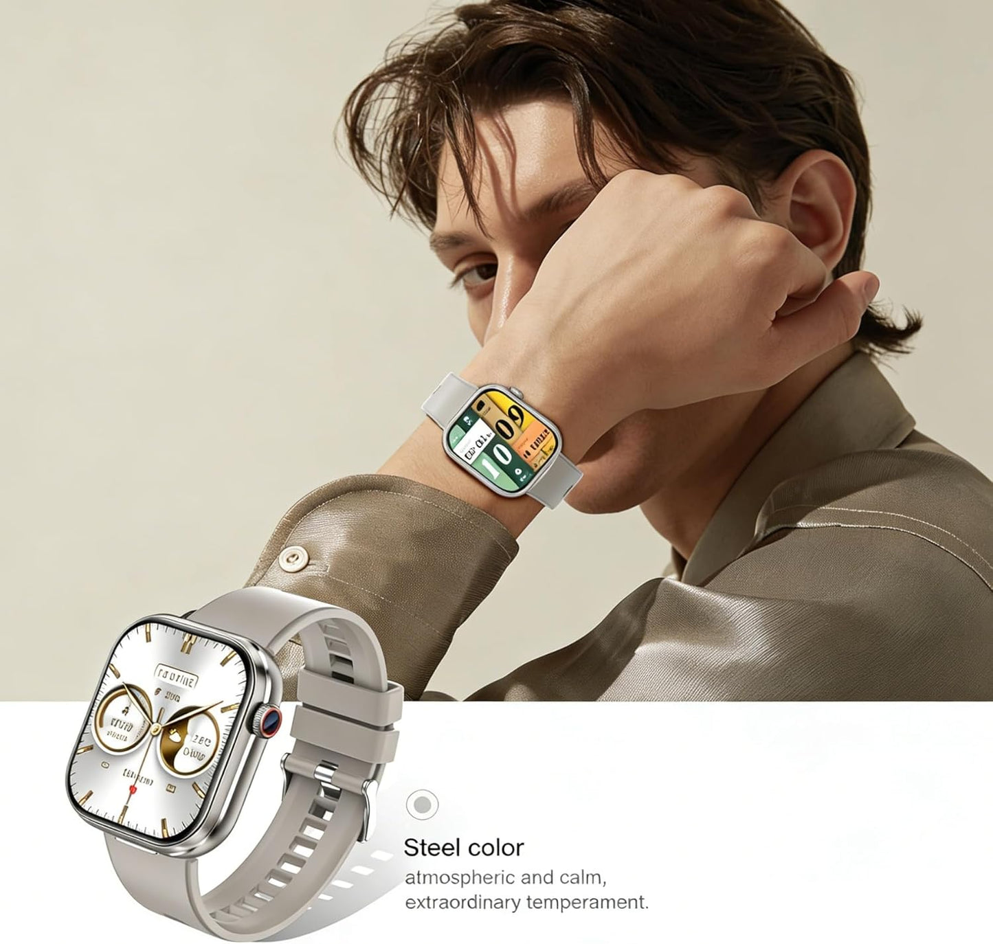 Desong Reloj inteligente con auriculares, pantalla HD de 2.02 pulga...