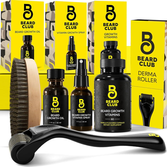 The Beard Club Kit de crecimiento de barba Signature \u2013 Rodillo...