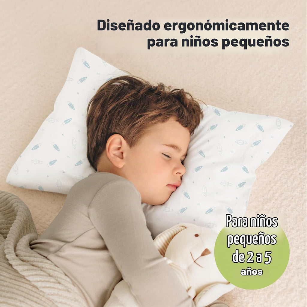 Paquete de 2 almohadas para niños de 2 años a 5,13 x 18 pulgadas (n...