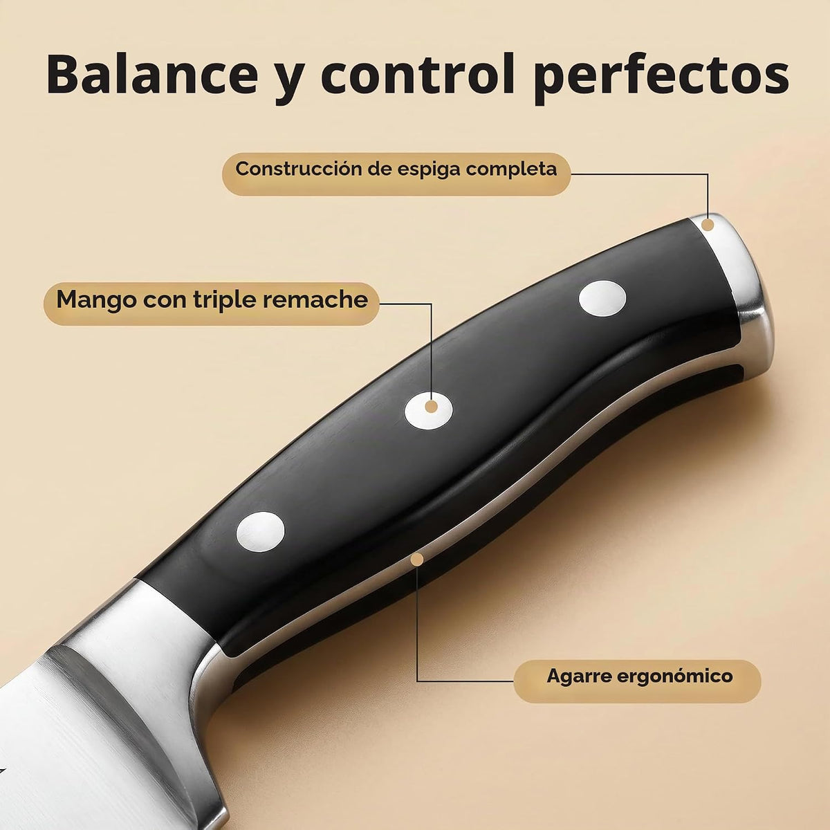 McCook Juego de cuchillos de cocina de 15 piezas con afilador incor...