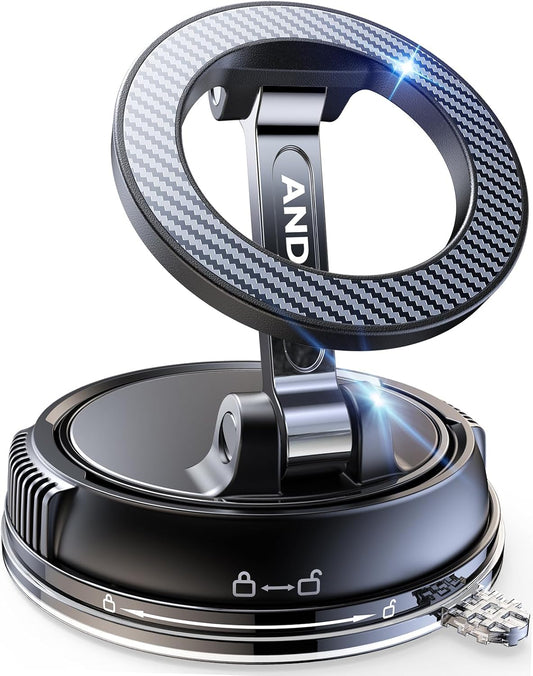ANDERY Soporte para teléfono de coche para Magsafe [78+LBS de succión más fuerte y 2400gf magnético] Montura de teléfono de coche ajustable en 360°, soportes de teléfono para tu coche para iPhone 17