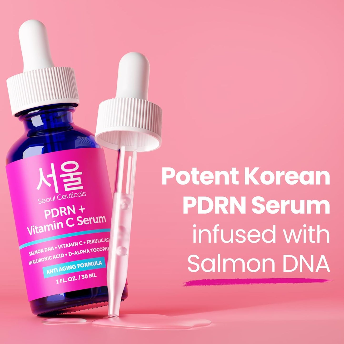 SeoulCeuticals PDRN Serum Salmon DNA Vitamina C Suero (paquete de 2...