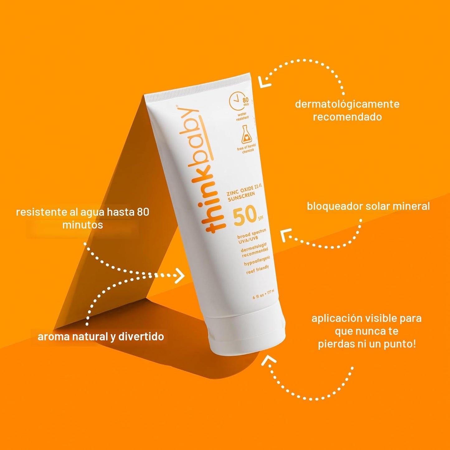 Thinkbaby SPF 50+ - Protector solar para bebés, 177 ml \u2013 Crema...