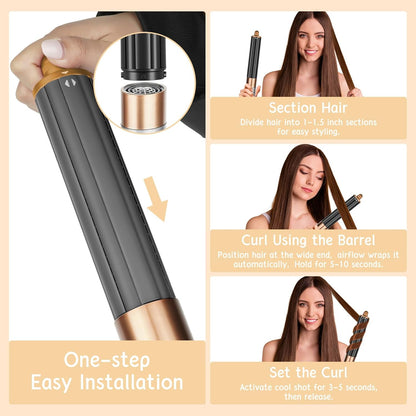 ZEPHBLOW Barril largo para Dyson Airwrap, rodillos rizadores de pel...
