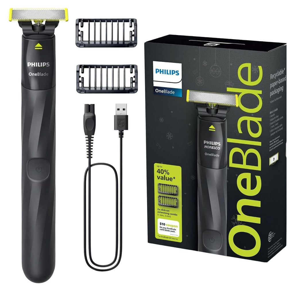 Philips OneBlade - Recorta y afeitadora de cualquier longitud con p...