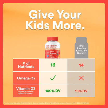 Gomas de multivitaminas para niños SmartyPants - Fórmula mejorada:...