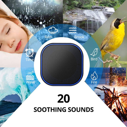 Máquina de sonido blanco Magicteam con 20 sonidos naturales relajantes sin bucle, función de memoria, 32 niveles de volumen, alimentada por CA o USB y temporizador de terapia de sonido para dormir