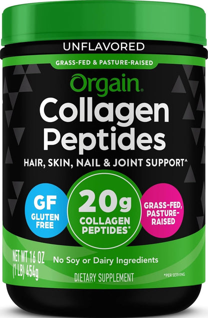 Orgain - Polvo de péptidos de colágeno hidrolizado para mujeres y h...