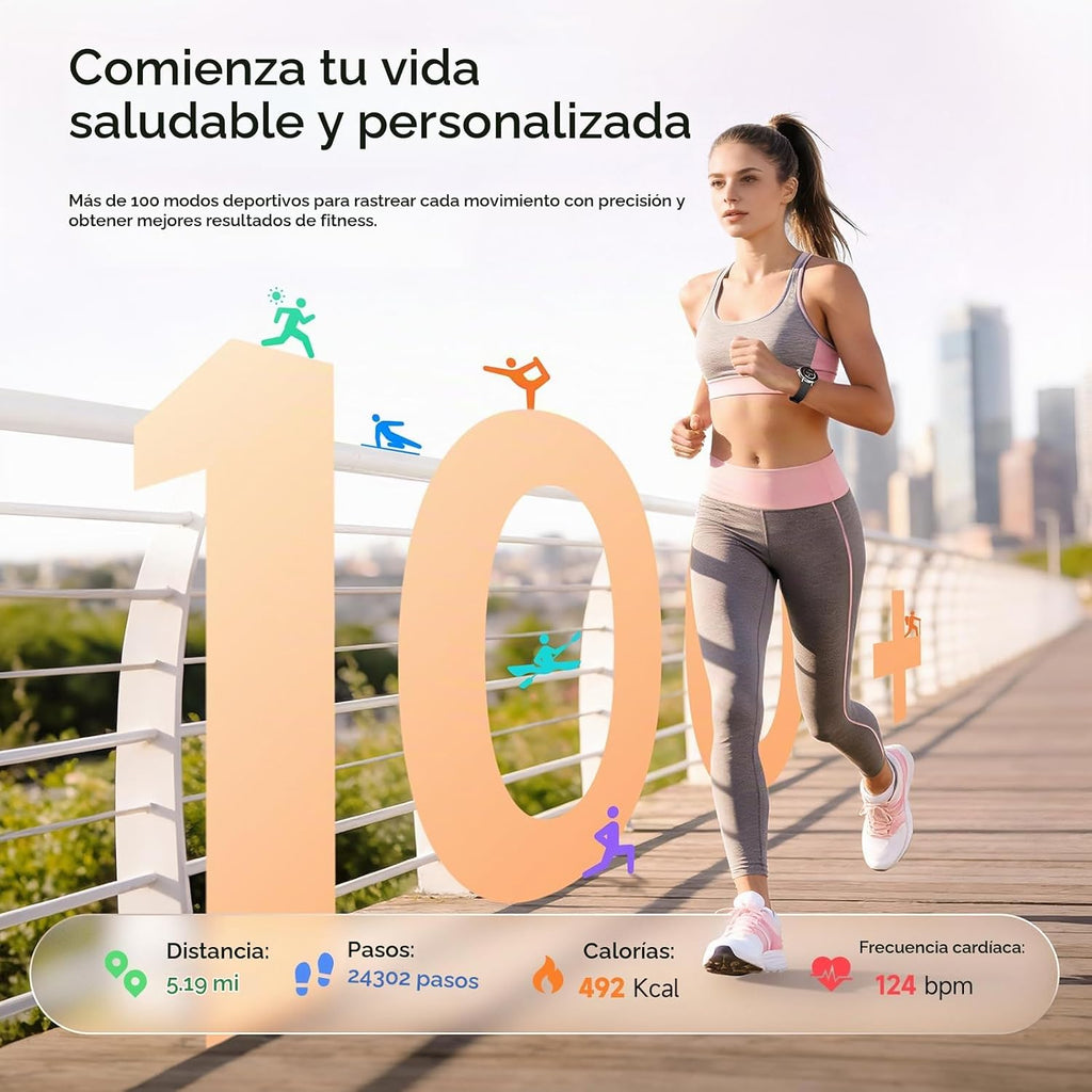Gydom Reloj inteligente de 1.27 pulgadas para mujeres y hombres, co...