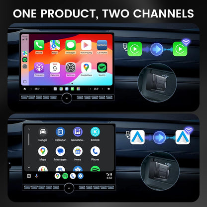 H-Air - Adaptador inalámbrico CarPlay y Android Auto, actualización 2025, dongle USB Plug & Play, convierte CarPlay Auto con cable a inalámbrico, sin latencia, conexión rápida, para