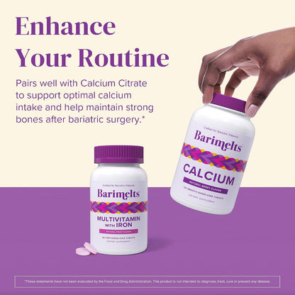 BariMelts Multivitamínico bariátrico con hierro, 120 tabletas de di...