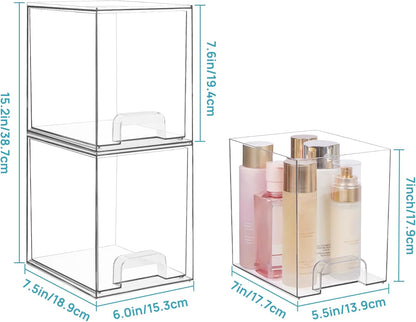Vtopmart - Cajones de almacenamiento apilables transparentes de 7.6...