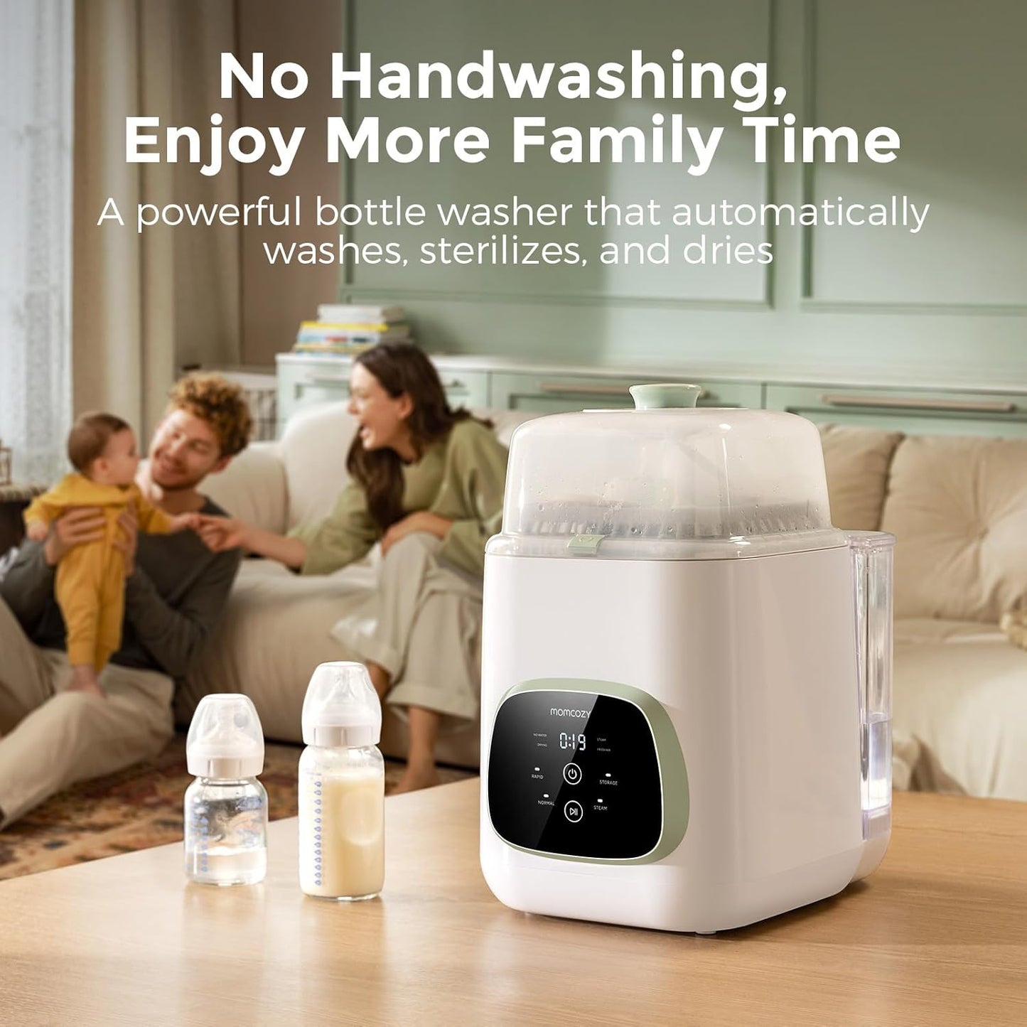 Momcozy KleanPal Pro - Lavadora, esterilizador y secadora de biberones, máquina de limpieza todo en uno para biberones, piezas de bomba y artículos esenciales para bebés, ahorro de tiempo y cuidado