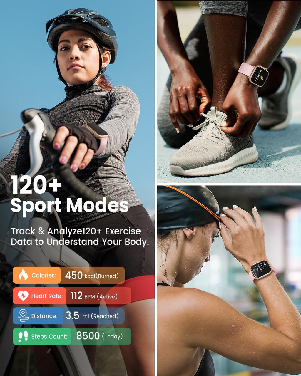 Reloj inteligente para mujer para iPhone Android: 1.85 "Smartwa...
