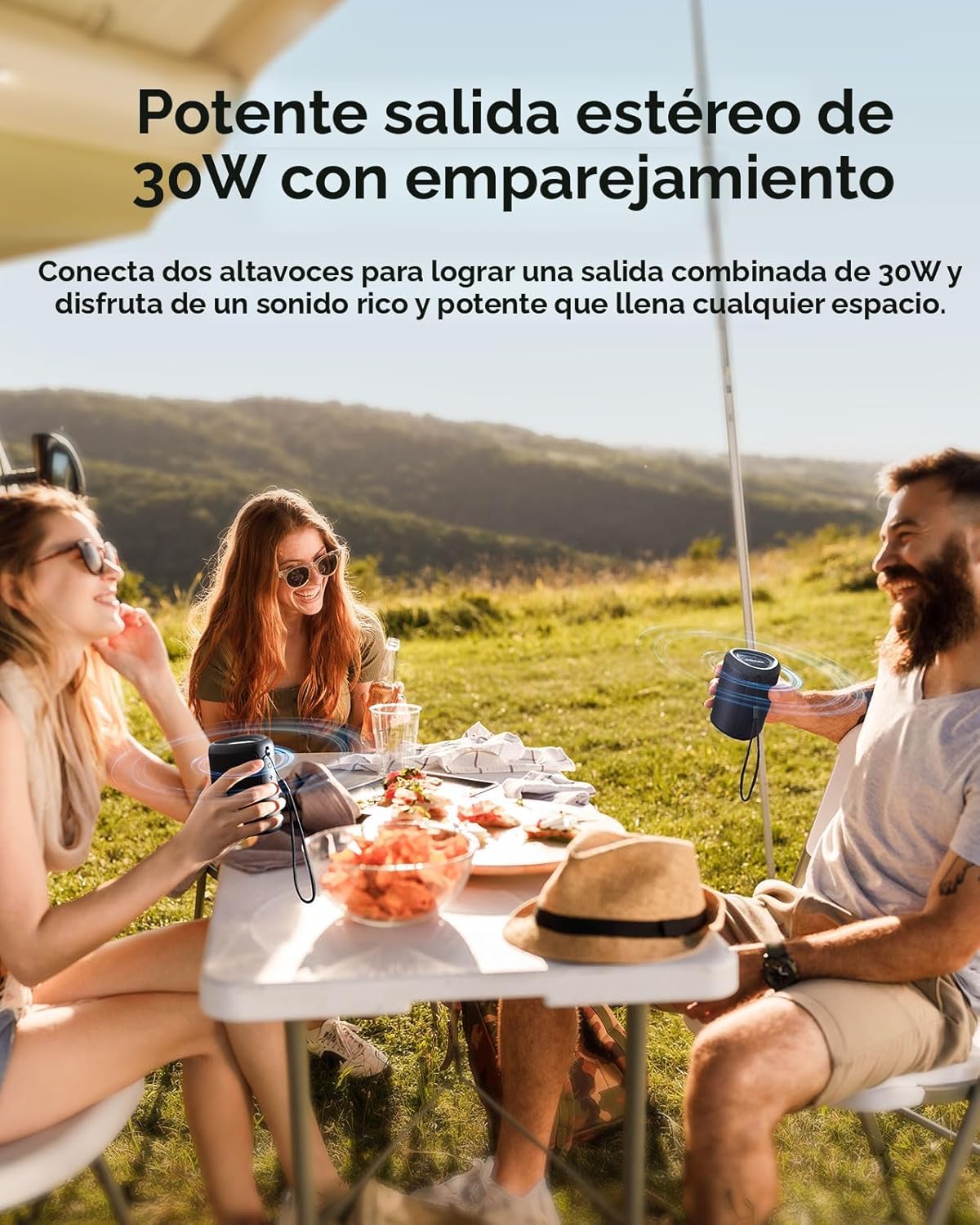 Altavoz Bluetooth portátil Esenciales para vacaciones en la playa:...