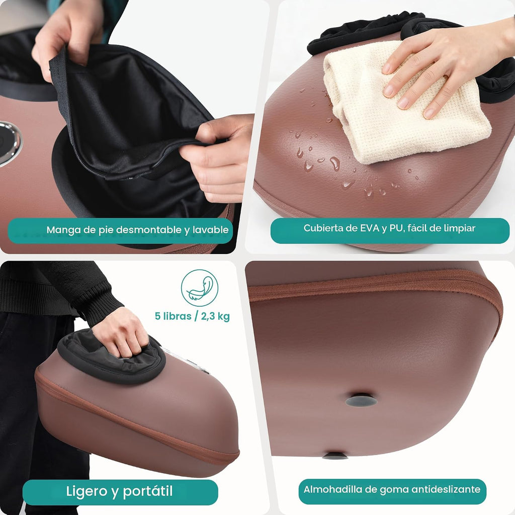 Nekteck Shiatsu - Masajeador de pies con compresión de calor y aire...