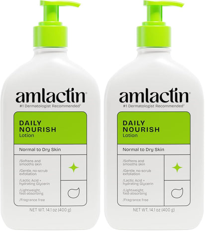 AmLactin Daily Nourish 12% - Loción corporal de 14.1 oz con 12% de...