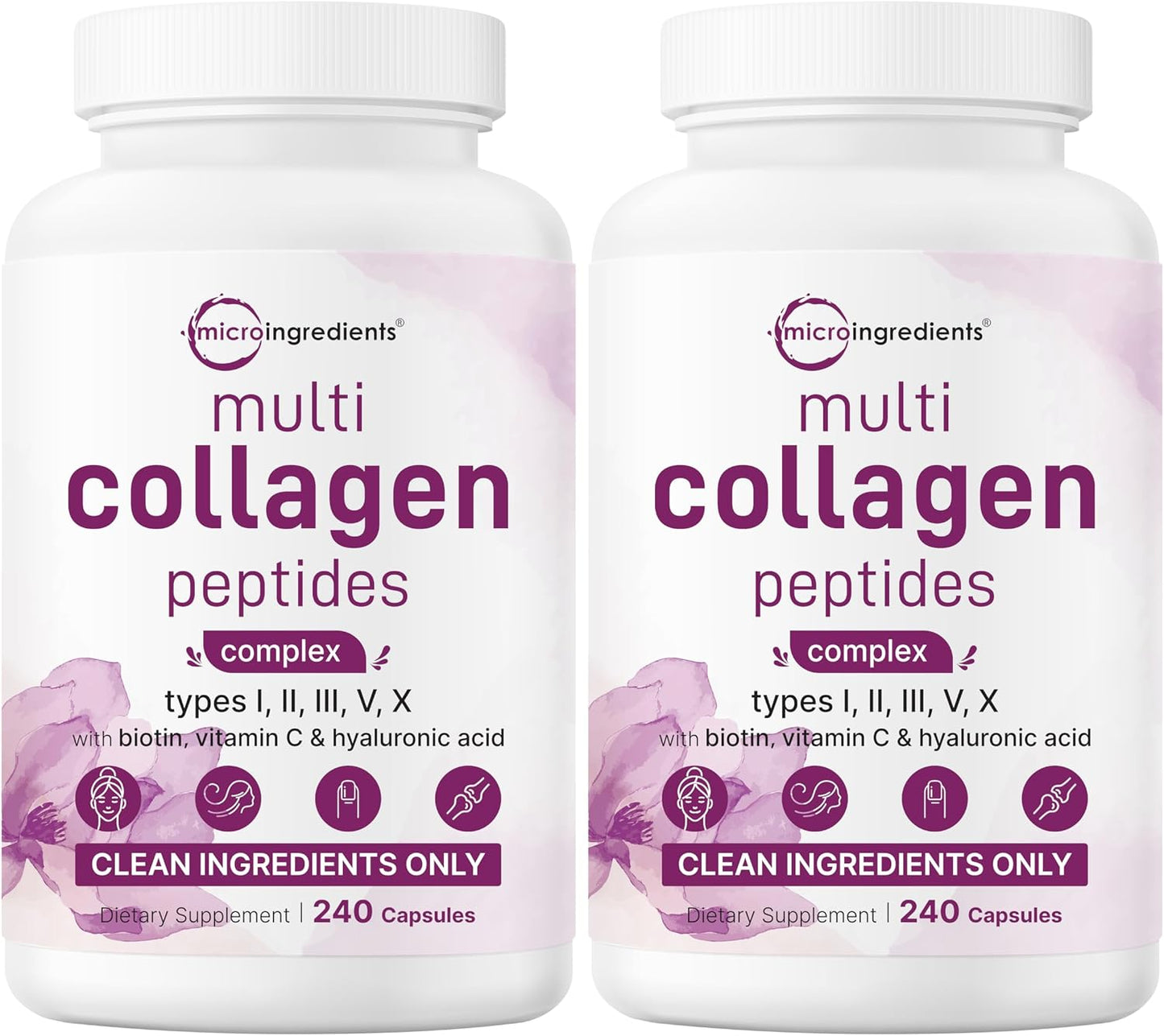 Micro Ingredients Paquete de 2 píldoras de colágeno múltiple para m...