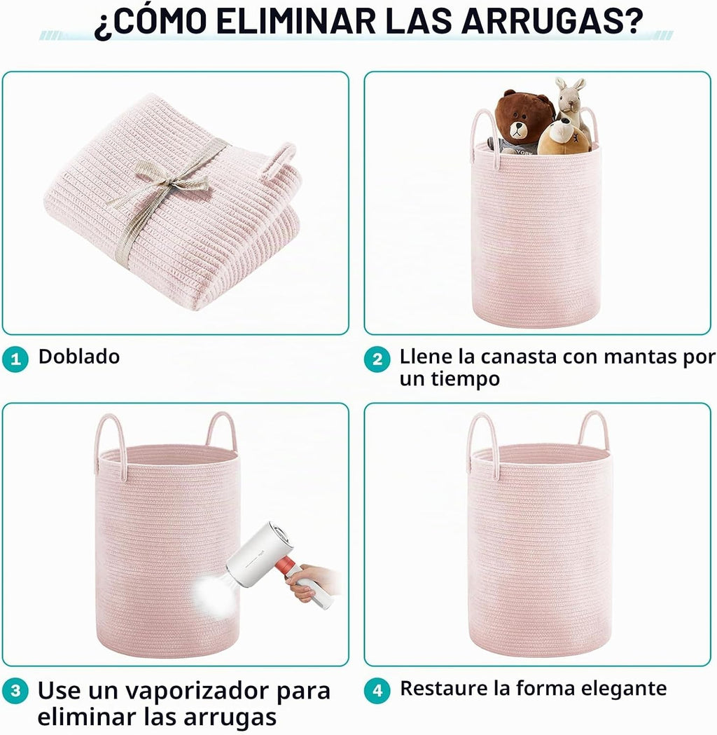 YOUDENOVA Cesta para Ropa Sucia, Cesta de Lavandería Tejida de 58L...