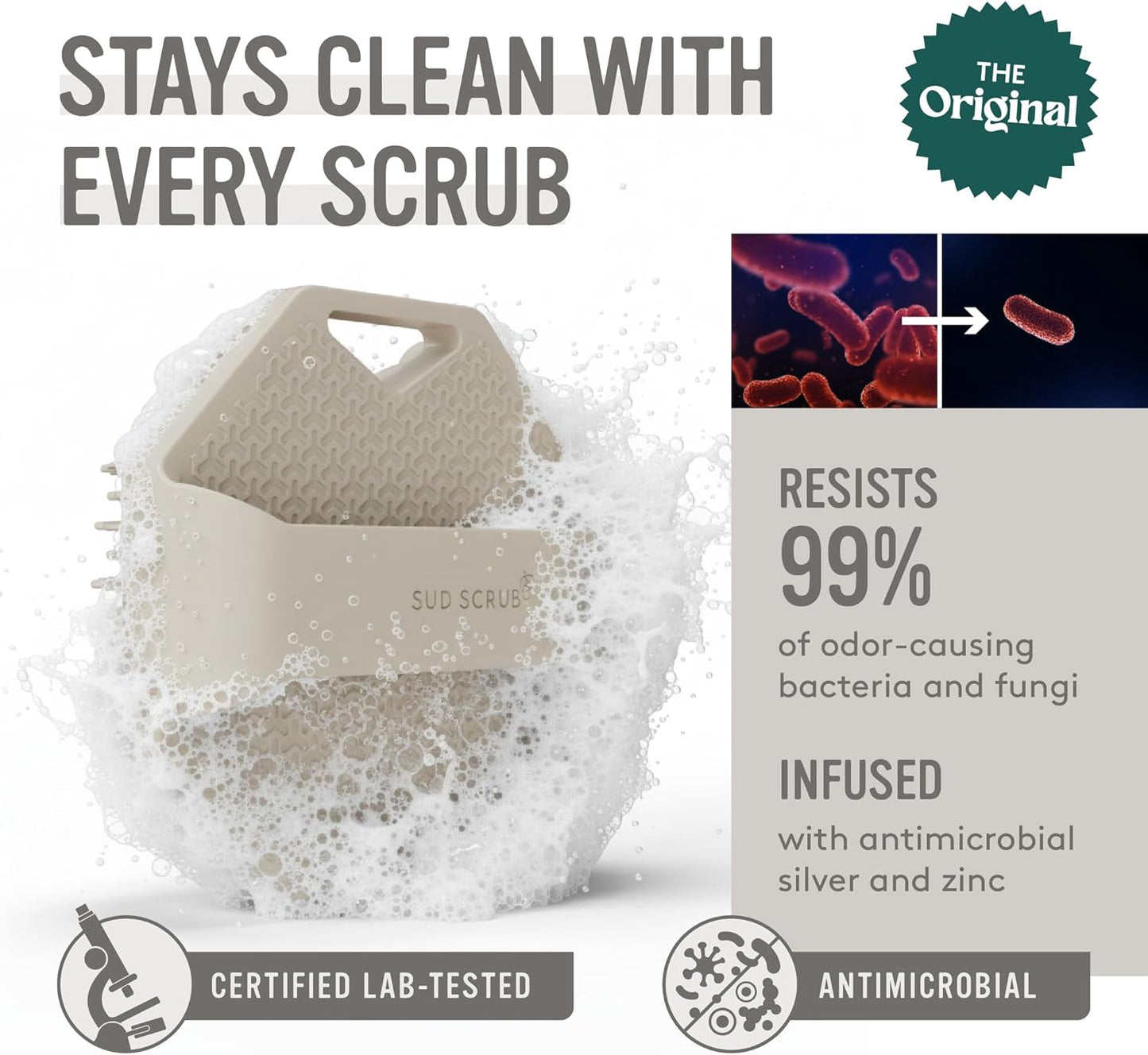 Sud Scrub® Exfoliante Corporal de Silicona Antimicrobiana, Exfolian...