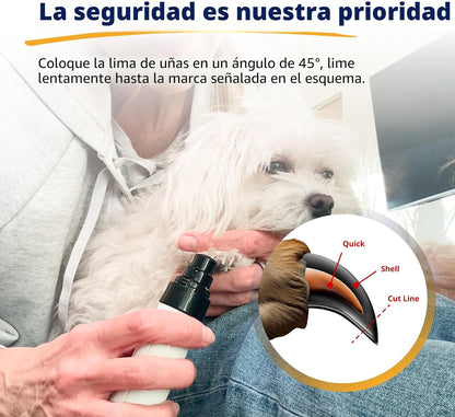Heusom Silent Groom Pro Molinillo de uñas para mascotas | Cortador...