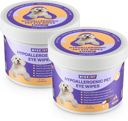 HICC PET Toallitas para ojos para perros y gatos, tratamiento de in...