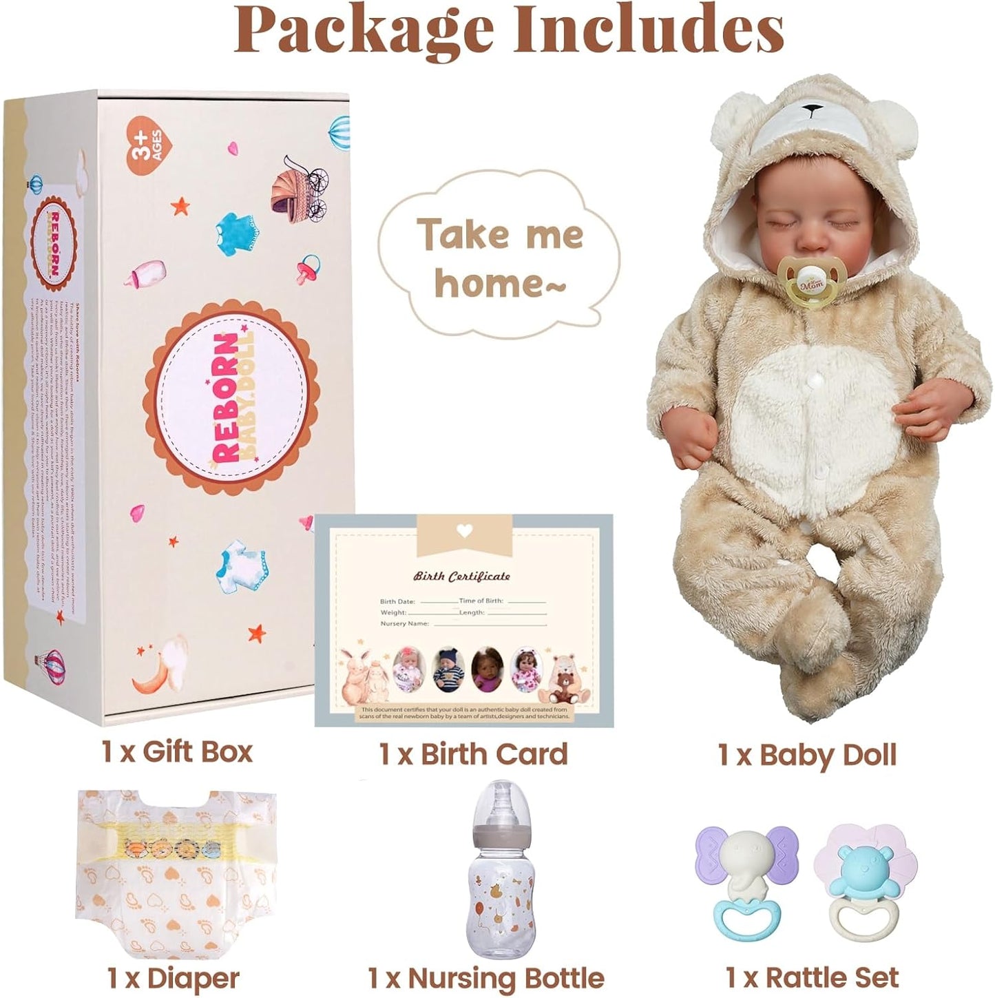 BABESIDE Muñecas de Bebé Reborn Realistas Niño - Muñeca de Bebé de 17 Pulgadas Cuerpo Suave Realista-Muñeca de Bebé Recién Nacido de Silicona Cuerpo Completo de Vinilo Muñecas de Bebé de Vida Real con
