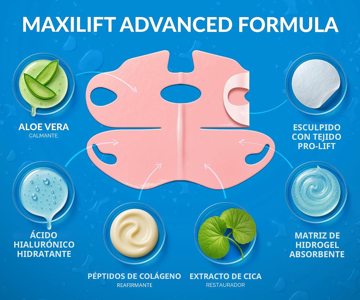 Stylia MaxiLift V-Line - Máscara facial de colágeno con elevación \...