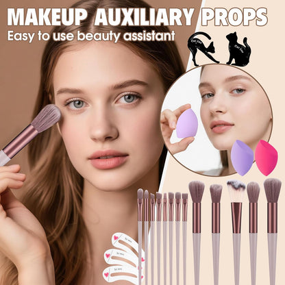 Kit completo de maquillaje para mujer, incluye base de sombra de ojos, paleta de sombra de ojos, brochas de maquillaje para adolescentes y niñas, juego de regalo de maquillaje todo en uno para mujeres