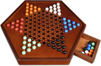 Juego de mesa de damas chinas de madera de 15 x 13 pulgadas, incluy...