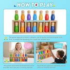 pamexin Juegos familiares para niños, juego de bolos de madera a ju...