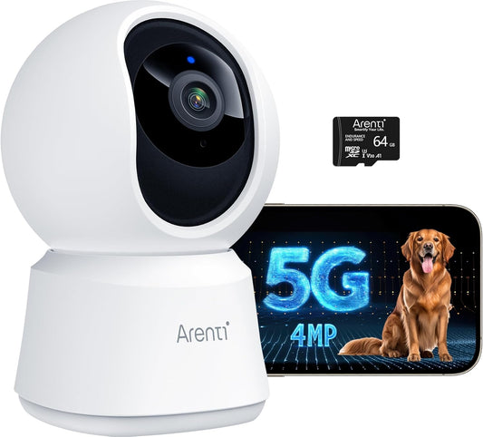 Cámara de seguridad interior ARENTI 5G, cámara para mascotas de 4MP...
