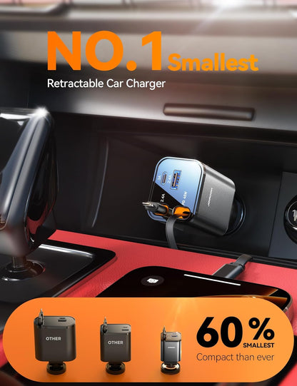 [2026 Ultra-compacto] Cargador de coche retráctil de 84 W, [PD 45W]...