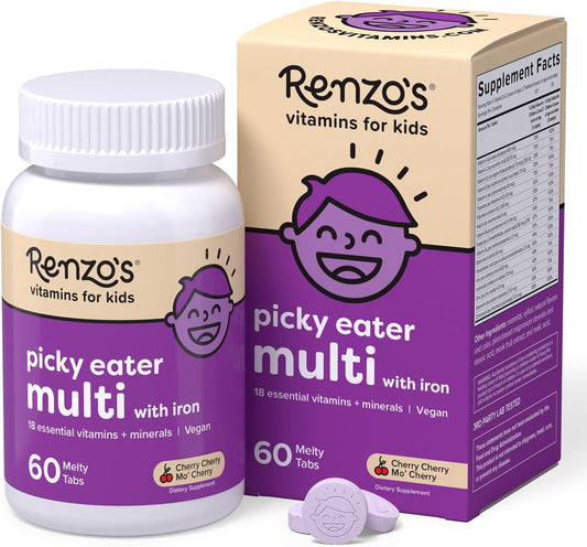 Multivitamínico Renzo's Picky Eater Kids con Hierro, Vitaminas...