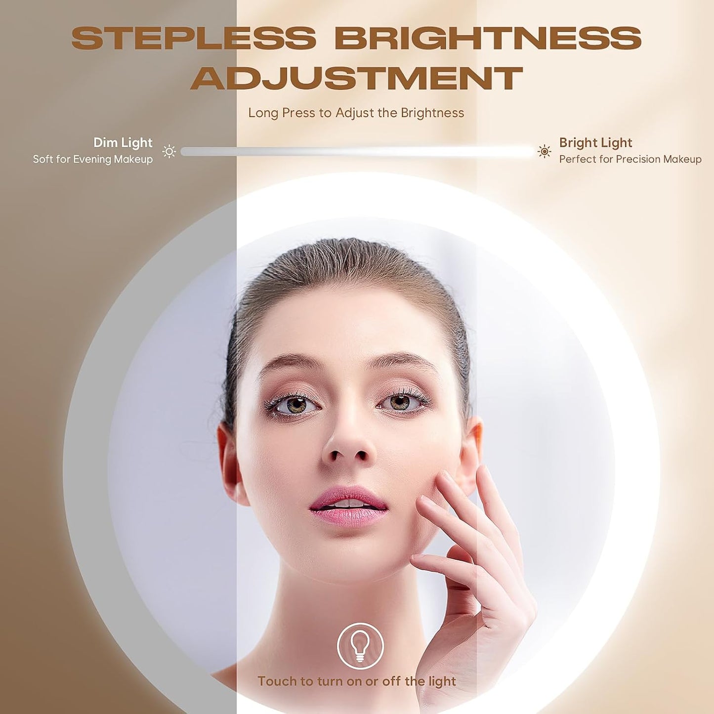 Espejo de Maquillaje con Luces, Espejo de Tocador con Rotación 360°...