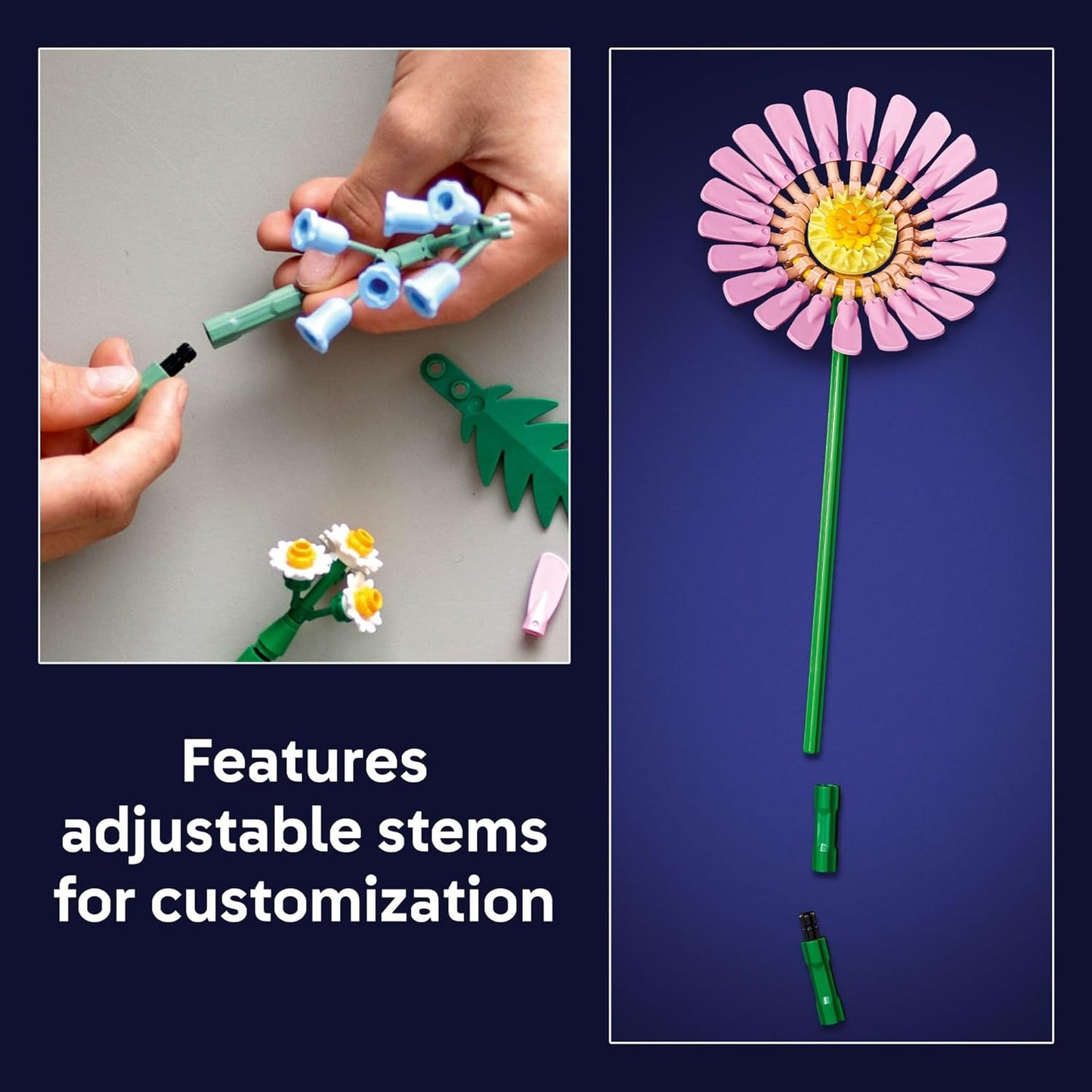 LEGO Botanicals - Juguete de construcción de ramo pequeño soleado – Arreglo floral de bricolaje para niñas y niños, a partir de 9 años, regalo para cumpleaños, dormitorio, escritorio, decoración del