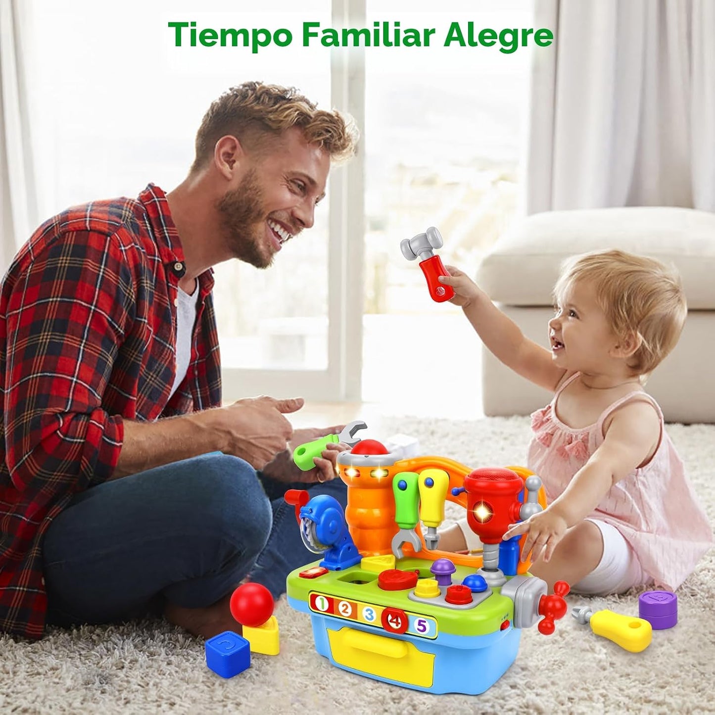 Juguetes ORWINE para niños de 1 año, banco de herramientas musical...