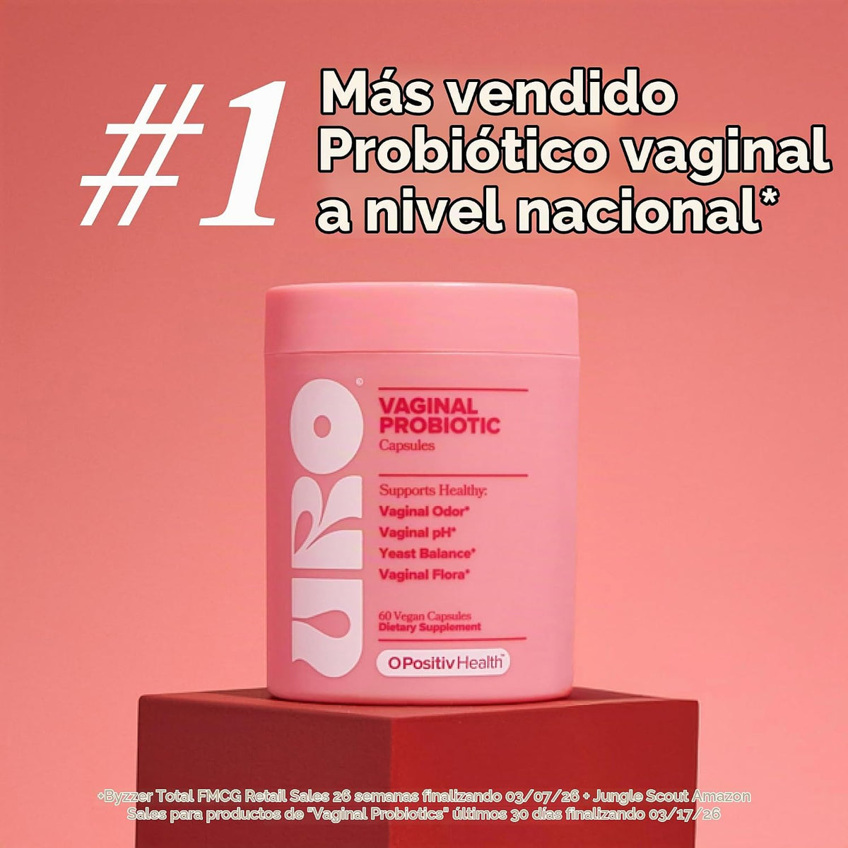 O Positiv URO - Probióticos vaginales para mujeres, equilibrio de p...