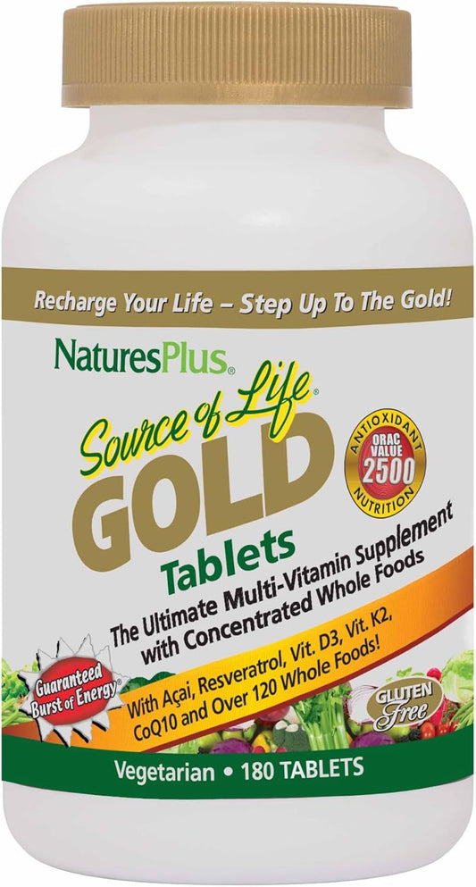NaturesPlus Source of Life Gold Multivitamínico - 180 tabletas - Ap...