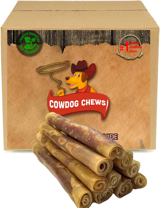 Cowdog Chews Rollos de cuero crudo gourmet con carne sabrosa 9-10 (...