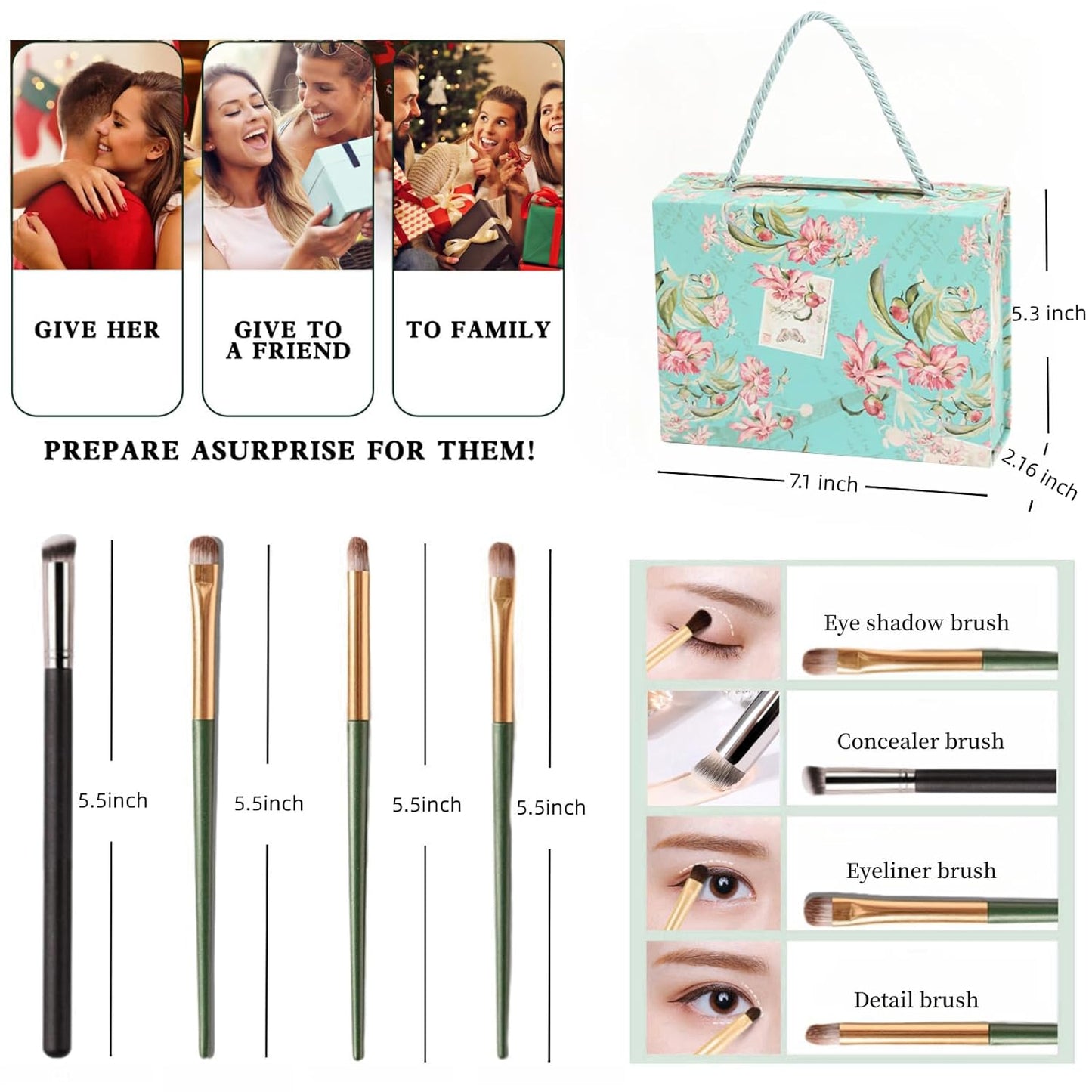Kit de maquillaje para adolescentes, conjunto para mujeres, kits de maquillaje para festivales, juegos de maquillaje, regalo para adolescentes, niñas, regalo de viaje, juego de maquillaje de sombra de