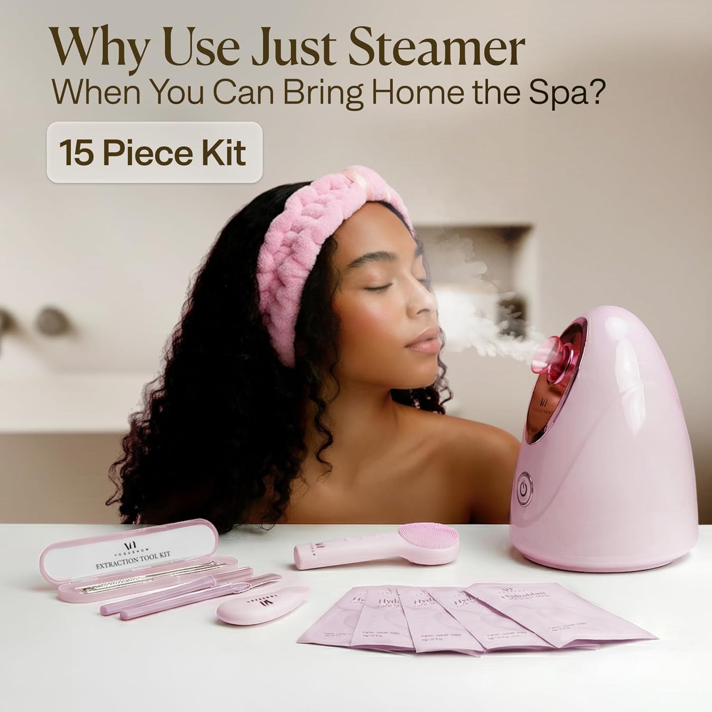 VogueNow Kit de vapor facial con 15 herramientas de cuidado de la p...