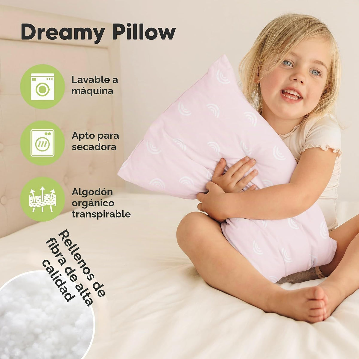 Paquete de 2 almohadas para niños de 2 años a 5,13 x 18 pulgadas (a...