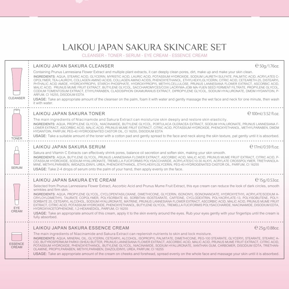 LAIKOU JAPAN SAKURA - Juego de regalo de belleza para mujer, kit de...