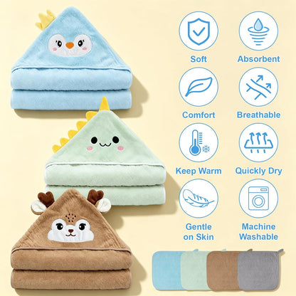 Juego de 16 toallas de baño para bebés y niños pequeños, 4 toallas...