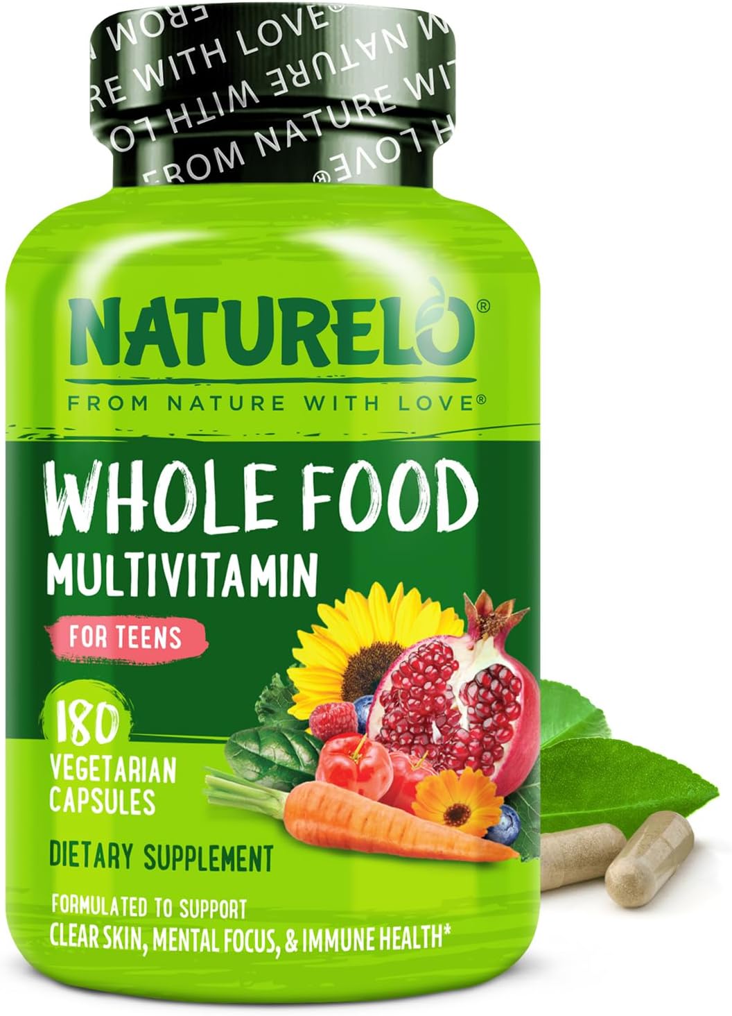 NATURELO Multivitaminas para Adolescentes Niñas\/Niños, 180 Cápsula...