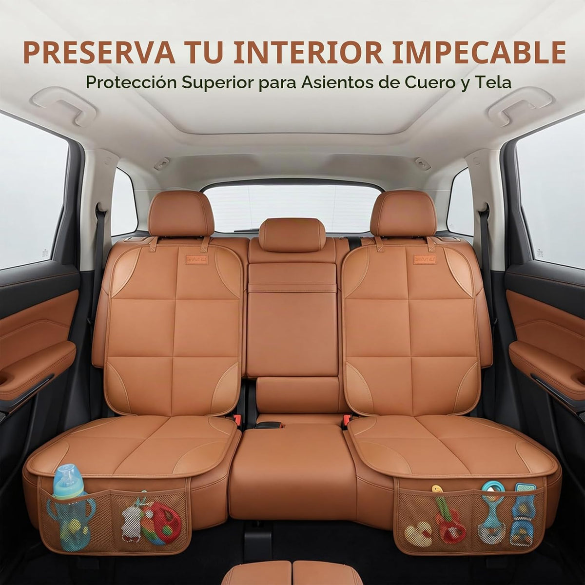 SMART ELF Paquete de 2 protectores de asiento de automóvil, cojín a...