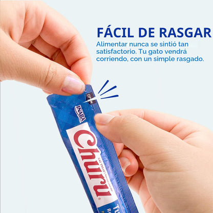 INABA Churu Golosinas para Gatos, para lamer y exprimible, puré cre...
