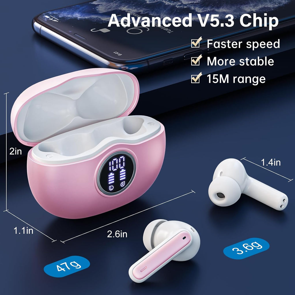 Fhumsh Auriculares inalámbricos A10 Pro Bluetooth 5.3 HiFi Stereo,...